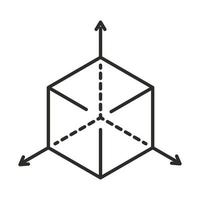 estilo de línea de objeto tridimensional de realidad aumentada vector