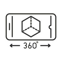 simulación de teléfono inteligente de realidad aumentada estilo de línea de 360 grados vector