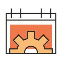 digital marketing calendar setting data line and fill vector