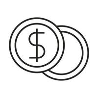 money coins currency cash line icon vector