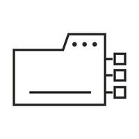 digital marketing folder file connection line icon vector