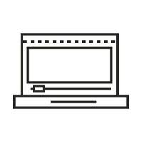 digital marketing laptop technology network online line icon vector