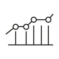 icono de línea de éxito de estrategia de diagrama de marketing digital vector