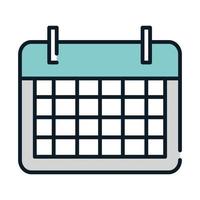 calendario recordatorio fecha evento línea y relleno vector