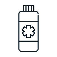 health bottle prescription medicine line icon vector