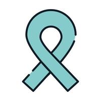 health medical awareness ribbon line and fill vector