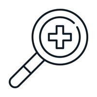 health medical magnifier line icon vector