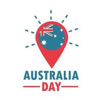 australia day location pointer with flag vector