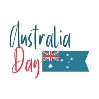 bandera del día de australia y texto escrito a mano vector