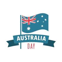 australia day flag national and ribbon celebration vector
