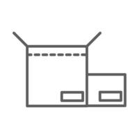 cajas de carga de entrega de comercio de compras en estilo de línea fina vector
