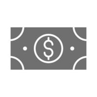 Moneda de billetes de dinero en icono de estilo de silueta vector