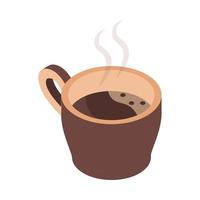 hot coffee cup brewing isometric icon design vector