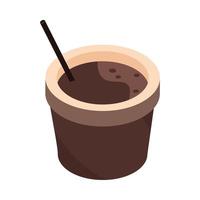 coffee paper cup brewing isometric icon design vector