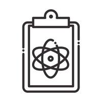 biology clipboard medical atom science element line icon style vector