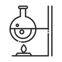 biology flask and burner science element line icon style vector