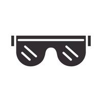 biology goggles protection science element silhouette icon style vector