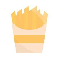 french fries fast food menu in cartoon flat icon vector