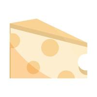 Menú de comida de queso rebanada en icono plano de dibujos animados vector