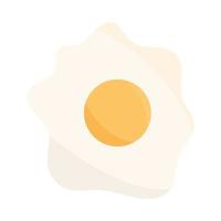 fried egg breakfast food menu in cartoon flat icon vector