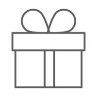 caja de regalo celebración fiesta icono de estilo de línea fina vector