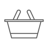 shopping basket market commerce in thin line style vector