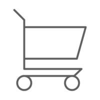 shopping cart commerce pictogram in thin line style vector