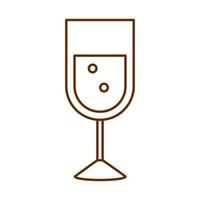 copa de champán bebida celebración icono de línea de dibujos animados vector