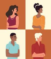 set of men and women vector