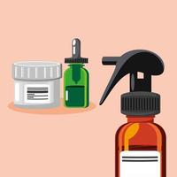 medicine bottles and spray vector