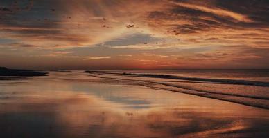 Beautiful beach sunrise photo