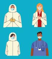 thank you doctors and nurses, the medical team during the coronavirus pandemic vector