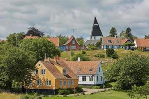 View of village of Svaneke in Denmark photo