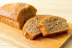 Homemade banana bread sliced photo