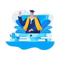 concepto de graduación en línea vector