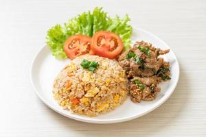 Fried rice with grilled pork - Asian food style photo