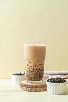 Taiwan milk tea with bubbles photo