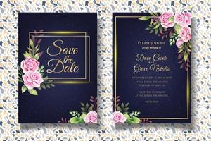 Invitation Card Set with Beautiful Roses vector