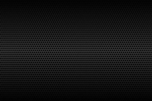 Black geometric perforated square background. Abstract black metallic background. Carbon texture. Simple vector illustration