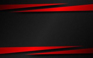 Black and red material background with red arrows and dark metal polygonal mesh. Modern template for your business and projects. Abstract widescreen background vector