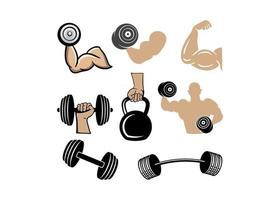 Ilustración de vector de plantilla de diseño de icono de gimnasio de entrenamiento