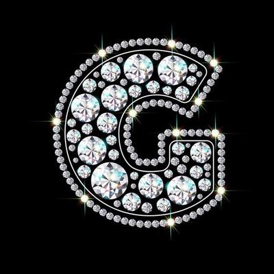 Alphabet letter G made from bright, sparkling diamonds Jewelry font 3d realistic style vector illustration