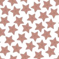 Seamless vector pattern with starfish on white background Perfect for wallpaper background wrapping paper or fabric and textile