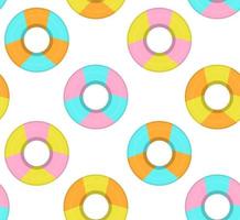 Seamless vector pattern with colorful floating rings perfect for wallpaper background wrapping paper or fabric