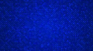 Abstract dark background of small squares or pixels of different sizes in blue colors. Futuristic technology design. Vector illustration
