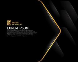 Modern template layout cover design presentation, brochure, poster, banner, leaflet, annual report on black and gold hexagon pattern background. Vector illustration