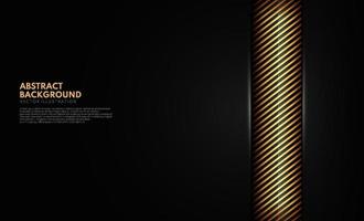 Abstract template gold yellow stripes diagonal lines on black background with space for your text. Vector illustration