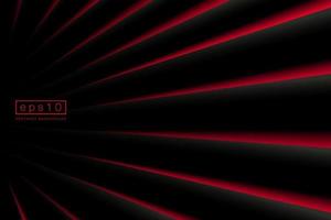 Abstract striped diagonal lines pattern on black background with red shapes perspective. Vector illustration