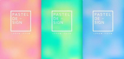 Set of abstract blur pastel gradient colourful backgrounds. Modern display themes. Template design for mobile app, card, banner. Vector illustration.