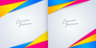 Set of modern colorful geometric frame on white background.  You can use for Web Site, Wallpaper, Banner, Presentation, Cover. Vector illustration